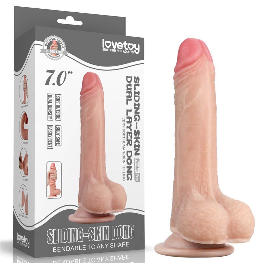 Dương Vật Giả Hít Tường Lovetoy Sliding Skin 7 inch