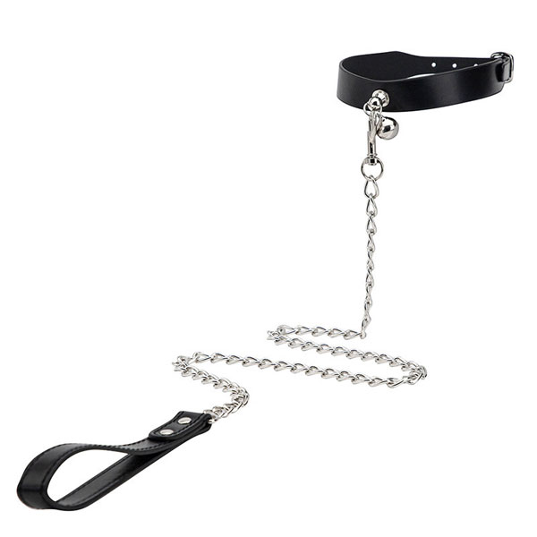 Dây Xích Khóa Cổ Bằng Da Có Chuông – Dây Inox